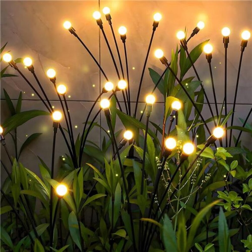 Warm-4Pack 32LED Firefly Warm Changing Lights,Garden Solar Lights Outdoor